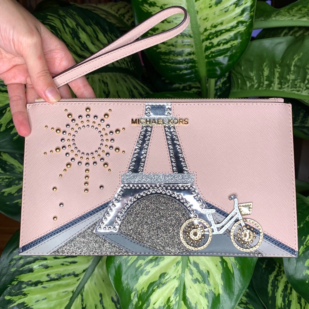 Michael Kors Nouveau Novelty XL Leather Clucth
